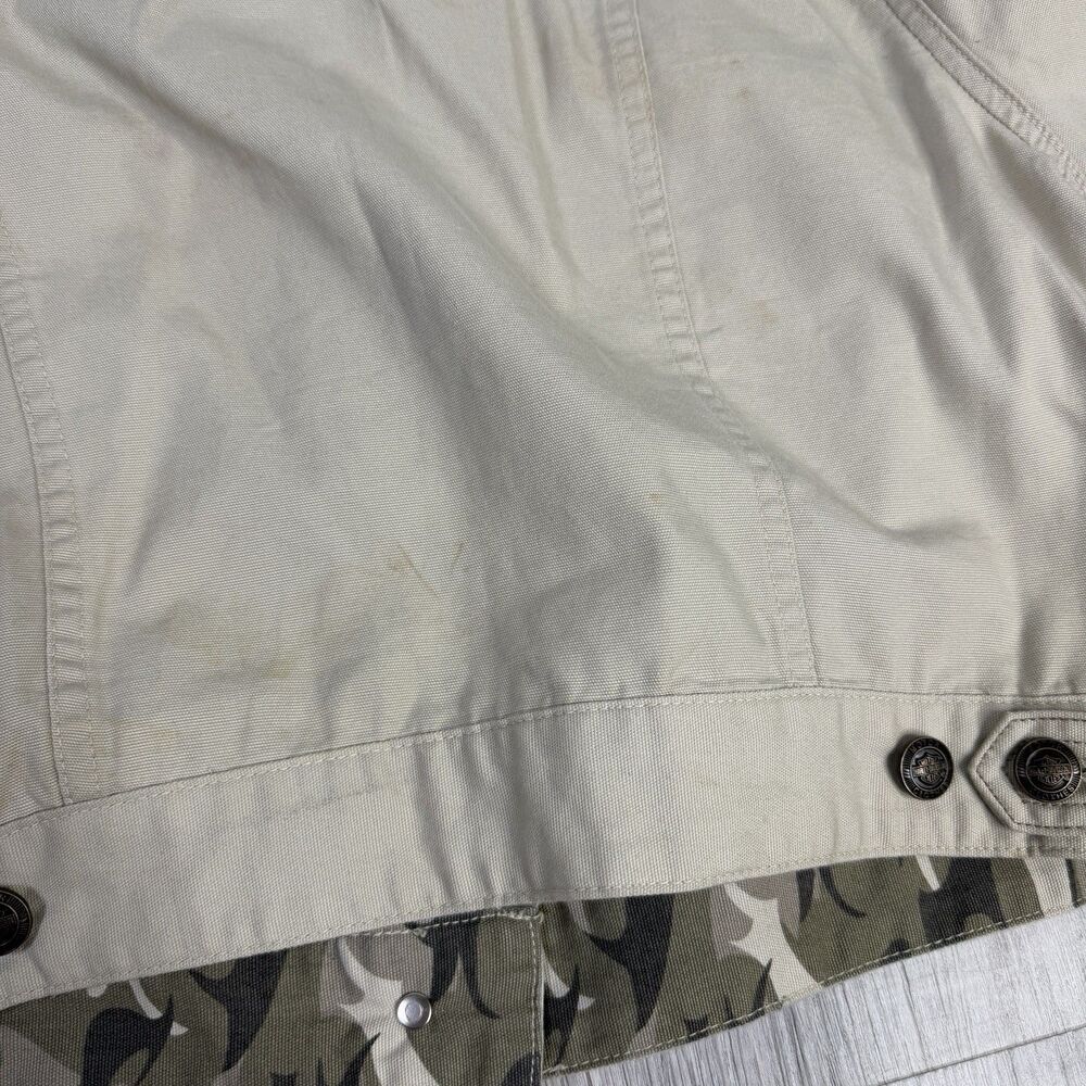 Harley Davidson Jacket Women’s Size XL Khaki Tan Studded Dazzle Cropped Biker J - Picture 12 of 13